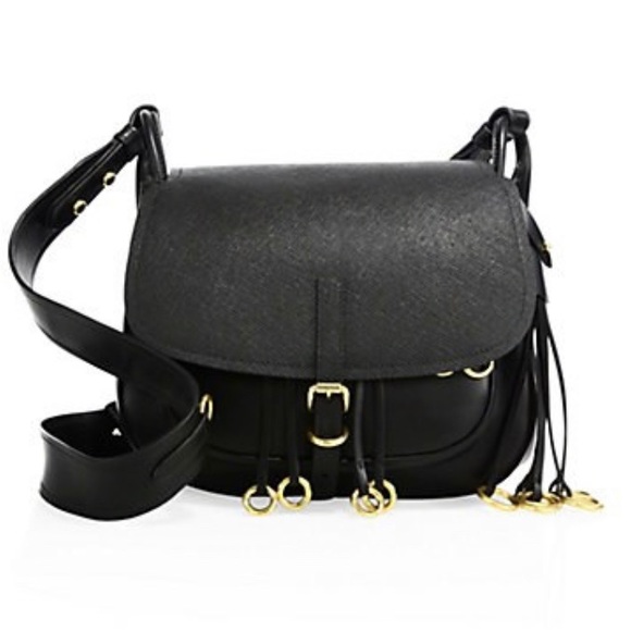 Prada Handbags - Prada Black Leather Corsaire Messenger Bag